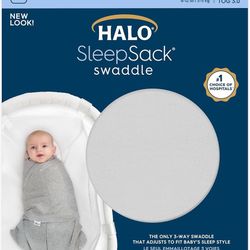 HALO Micro Fleece Sleepsack Swaddle, 3-Way Adjustable Wearable Blanket, TOG 3.0, Grey, Newborn, 0-3 Months