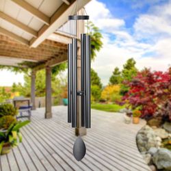 EPARTSWIDE Large Wind Chimes Outside Deep Tone,44" Memorial Wind Chimes Outdoor with 4 Heavy Tubes Soothing Melody Wind Chimes Large Sympathy Gift for