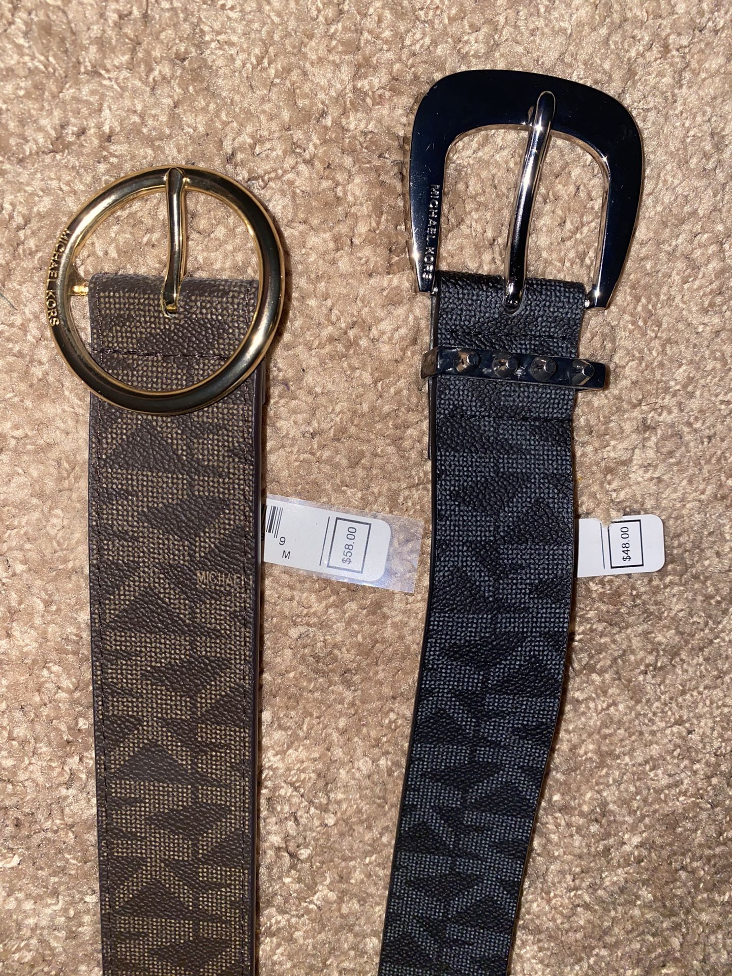 2 Micheal Kors Belts (One Brown, One Black)