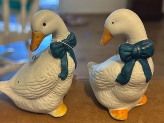Vintage blue ribbon Geese ornament Christmas