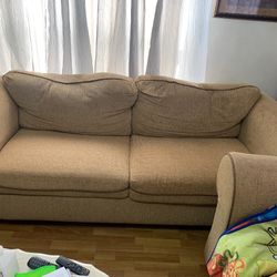 Brown Loveseat And Sectional Couch