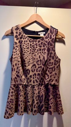 Alberto Makali Leopard Print Peplum Top, S