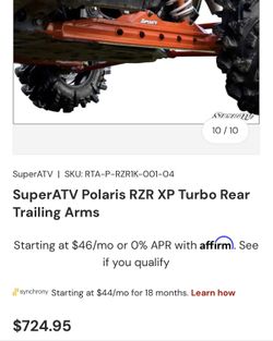 Polaris RZR Stretch Trailing Arms 1000 XP (New In Box)