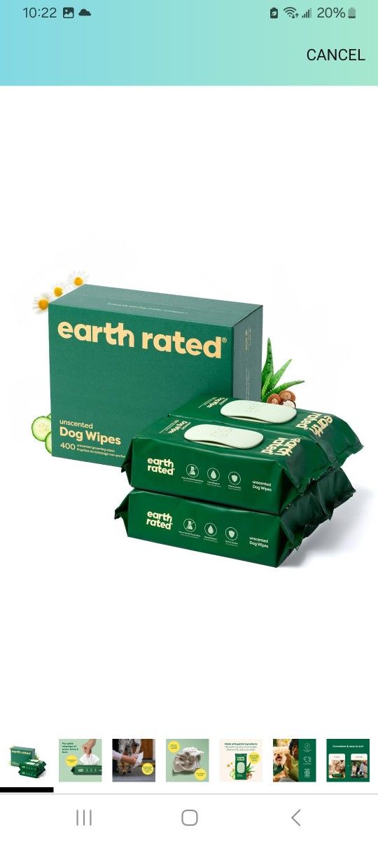 Earth Rated Pet Wipes 400 Count $20