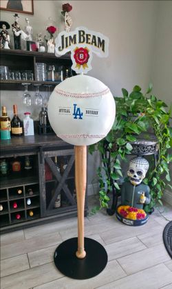Jim Beam Dodgers bat and ball display