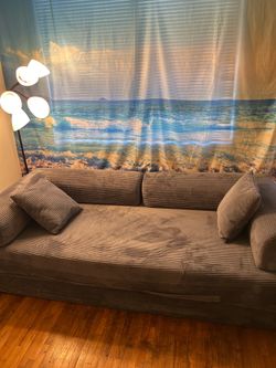 Katnusiq 79 inch Grey Convertible Sofa Bed