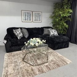BRAND NEW! Black Corded Fabric Sectional from Ashley Furniture. DELIVERY AVAILABLE!
