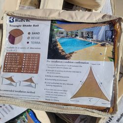 16' x 16'x 16' Triangle Sun Shade Sail
Canopy UV Block Sunshade for Outdoor
Backyard Patio Shades Cover Sand