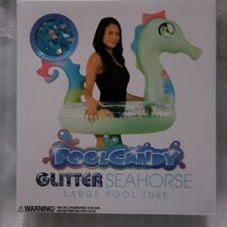 NEW In Box Large (40") Pool Float Glitter Seahorse - Ages 6+