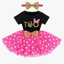 Minnie Birthday Dress For 2 Years And Backdrop 