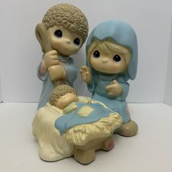 Large Precious Moments Nativity Set With Joseph Mary And Baby Jesus