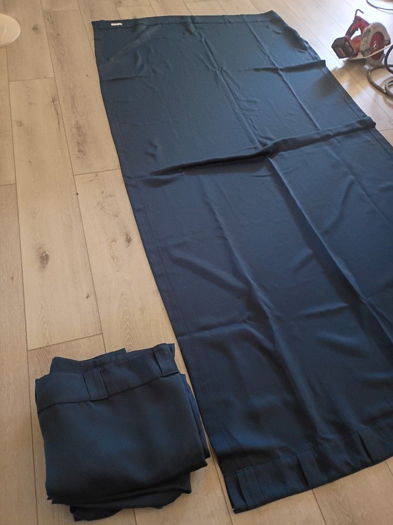 Blue Black Out Curtains