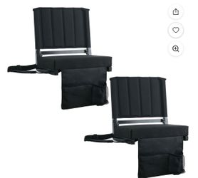 SPORT BEATS Stadium Seats with Back Support Bleacher Chairs with Back and Cushion Thick Padded Bleacher Seats Includes Shoulder Strap