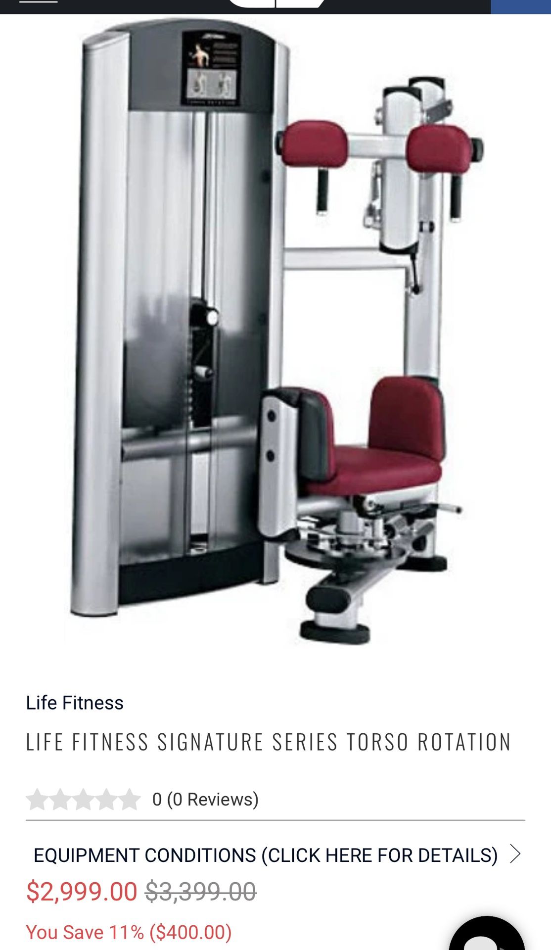 Life Fitness Torso Rotation Machine 