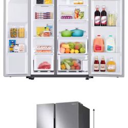 Samsung 36 in. 27.4 cu. ft. Standard Depth Side by Side Refrigerator in Fingerprint-Resistant Stainless Steel