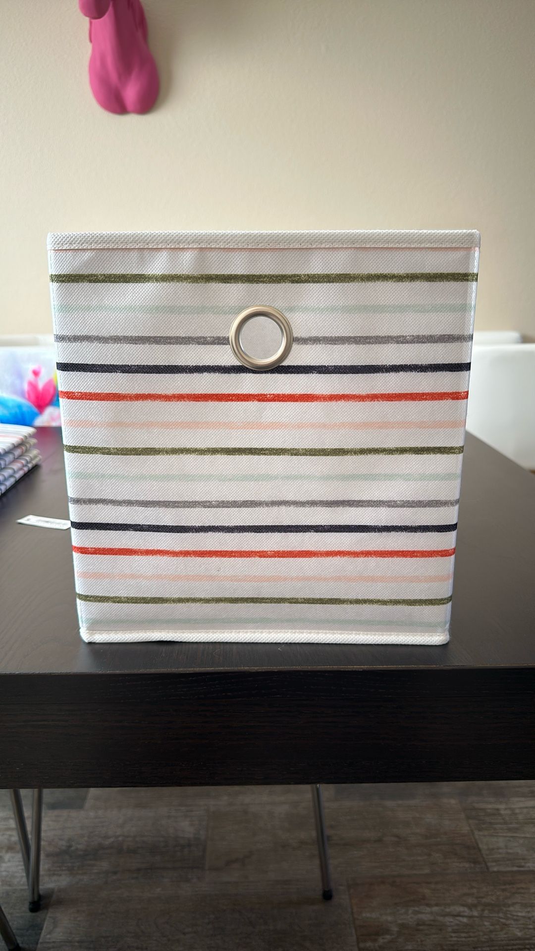 Set of Collapsible Storage Bins – Colorful Striped Design
