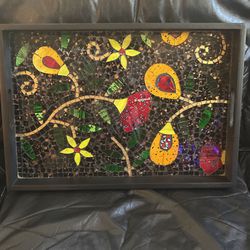 Vintage Mosaic Tray With Handles! 