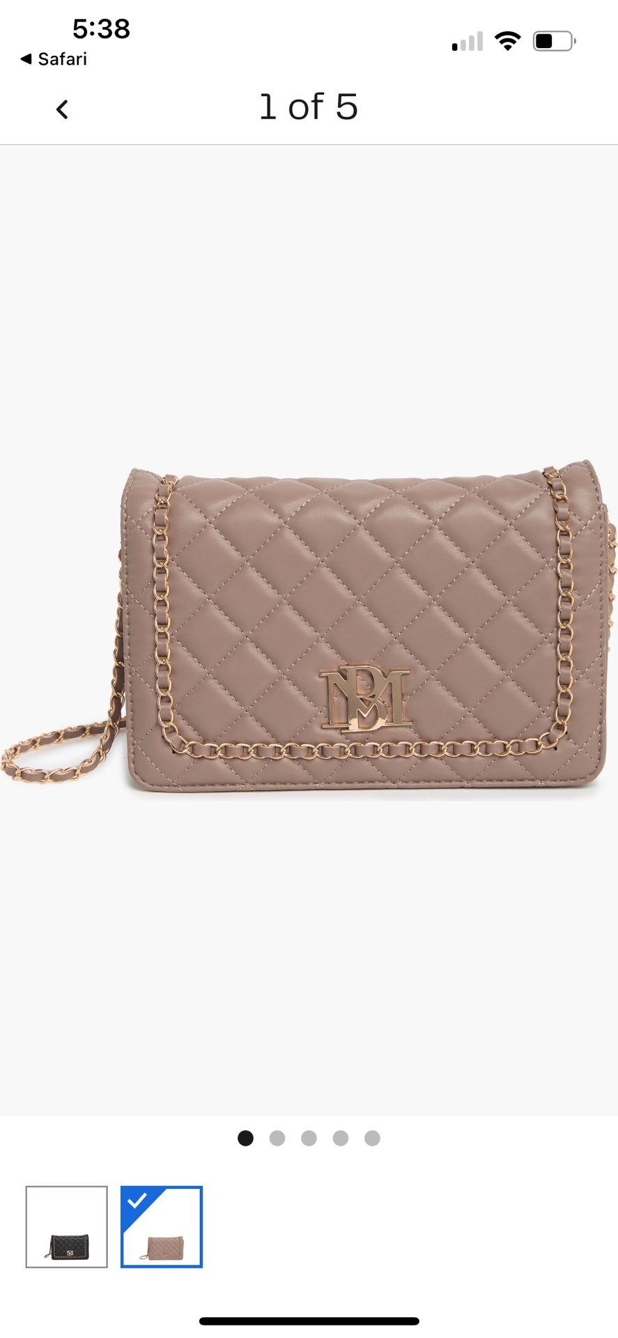 Badgley Mischka Taupe Crossbody Purse