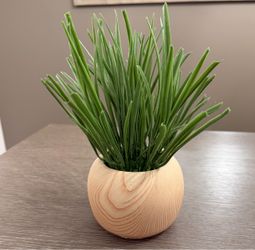Artificial Plant In Wood Pot