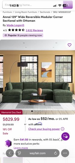 Green sectional couch