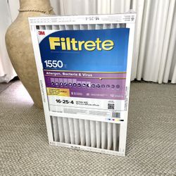 Filtrete 16" x 25" x 4" Allergen Bacteria and Virus Deep Pleat Air Filter 1550 MPR: MERV 12 Electrostatic Furnace Filter 