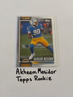 Akheem Mesidor Los Angeles Chargers DE Topps Rookie Card.