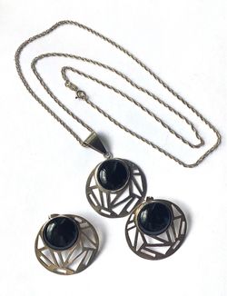 Earrings and necklace