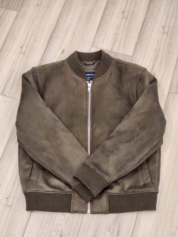 Abercrombie & Fitch Vegan Suede Bomber Jacket