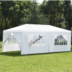 Canopy 10x20ft Canopy Tent with 6 Sidewalls Protable Tent for Parties Beach Camping Party (10x20,White)