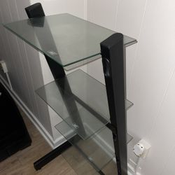 Tall Glass Shelf ( Black )