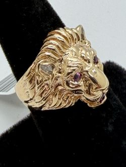14K lion head ring size 7