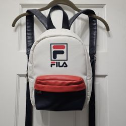 Fila Mini Backpack – Retro Style White/Red/Navy Faux Leather *Pick-up In Great Bridge*