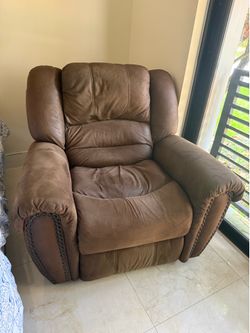 Brown leather recliner