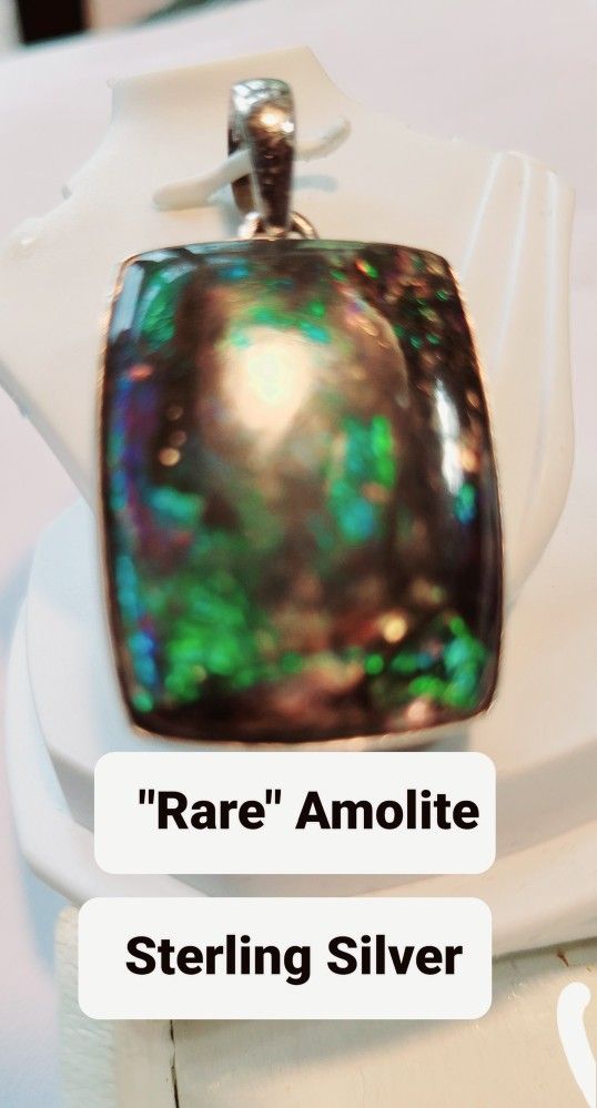 Amolite,  Canadian Shell Fossil, "Unusual", Sterling Silver, $450 Retail Value