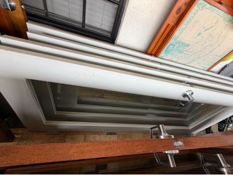 Solid commercial birch veneer doors. 96”x36”. With clear glass.