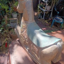 Vintage hand carved and painted rocking horse