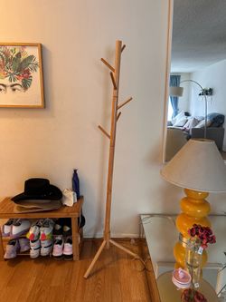 Title: Bamboo Tree Coat Rack – Freestanding | Boho Natural Wood