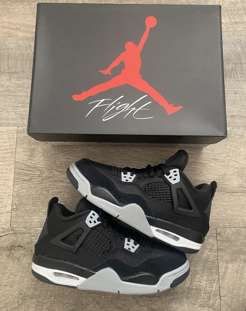Jordan 4 Black Canvas Size 7