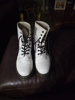 Dr. Martens Air Wair White Leather Boots