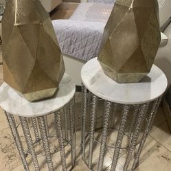 Set of two Beautiful Gold Vases