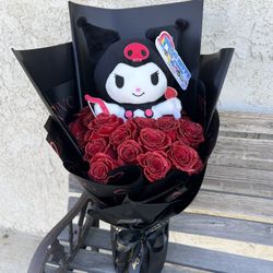 Kuromi Hello Kitty Flower Arrangements Bouquet In A Vase  