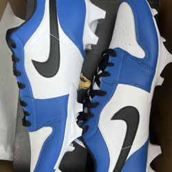 Jordan 1 Low Cleats Blue Royal Sz 12