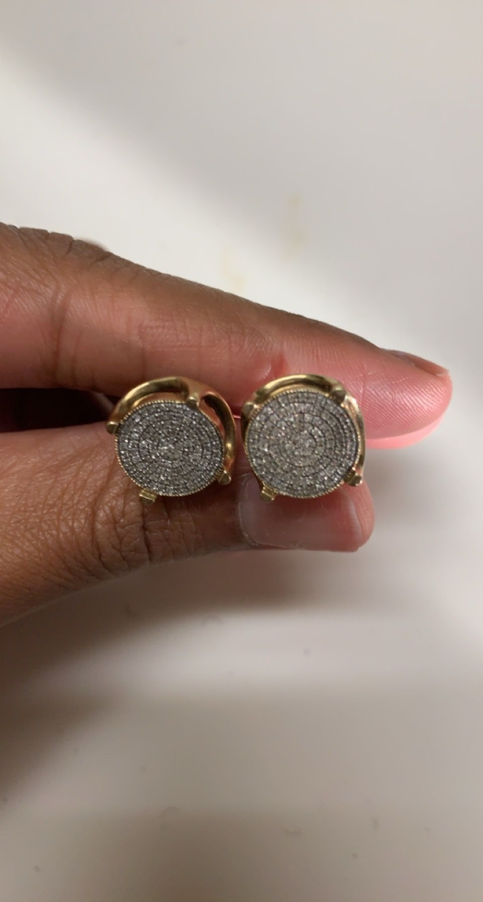10k real gold earrings real VVS diamonds
