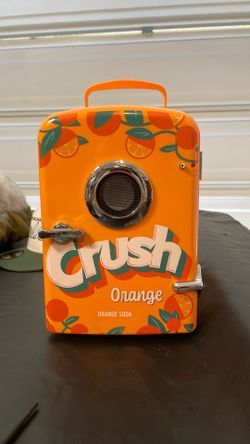 Retro Orange Crush Mini Fridge & Bluetooth Speaker