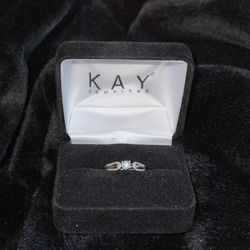 Promise Ring 1/6 ct tw Diamonds Sterling Silver & 10K Rose Gold