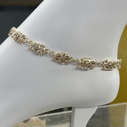 14k Gold Plated Elephants Links Women Anklet 