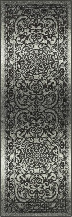 Pelham Vintage Medallion Runner Rug Made in USA Washable Non-Slip