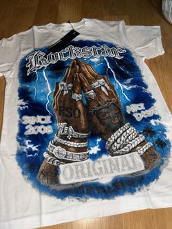Blue and white T-shirt