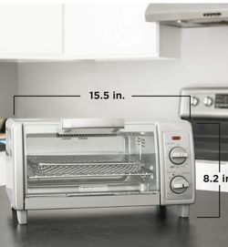 New In Box Black & Decker TO1785SG Crisp N' Bake Air Fry 4 Slice Toaster Oven