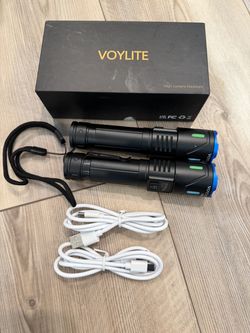 New Flashlights High Lumens Rechargeable 2 Pack Super Bright 100000 LM